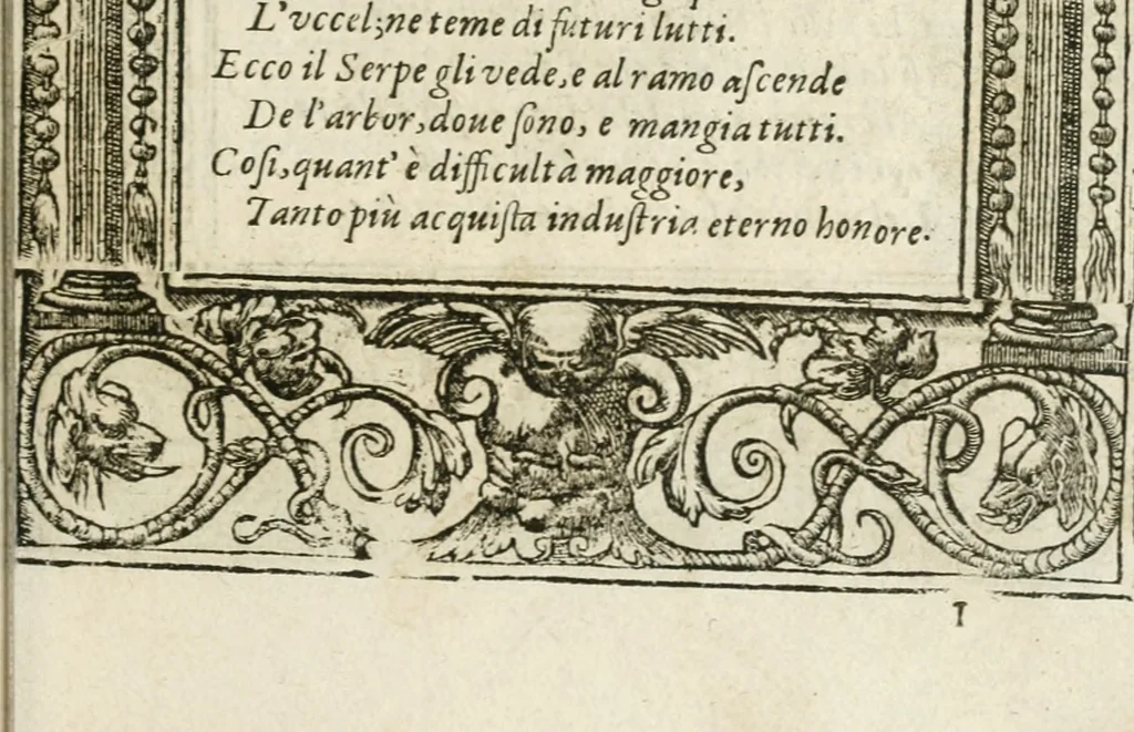 An illustration from Diverse imprese accommodate a diuerse moralità : con versi che i loro significati dichiarano insieme con molte altre nella lingua italiana non piu tradotte, 1564, leaf 132