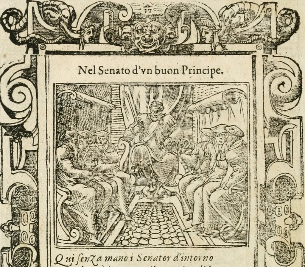 An illustration from Diverse imprese accommodate a diuerse moralità : con versi che i loro significati dichiarano insieme con molte altre nella lingua italiana non piu tradotte, 1564, leaf 143