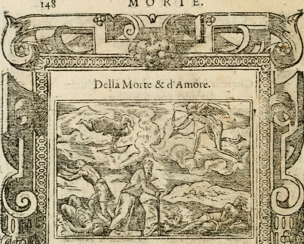 An illustration from Diverse imprese accommodate a diuerse moralità : con versi che i loro significati dichiarano insieme con molte altre nella lingua italiana non piu tradotte, 1564, leaf 151