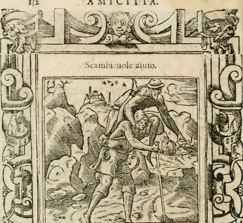 An illustration from Diverse imprese accommodate a diuerse moralità : con versi che i loro significati dichiarano insieme con molte altre nella lingua italiana non piu tradotte, 1564, leaf 155