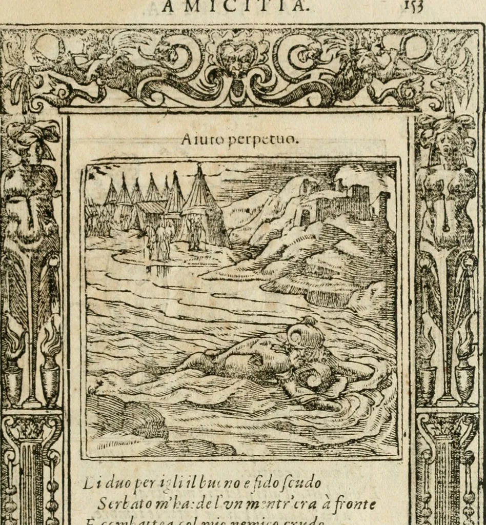 An illustration from Diverse imprese accommodate a diuerse moralità : con versi che i loro significati dichiarano insieme con molte altre nella lingua italiana non piu tradotte, 1564, leaf 156