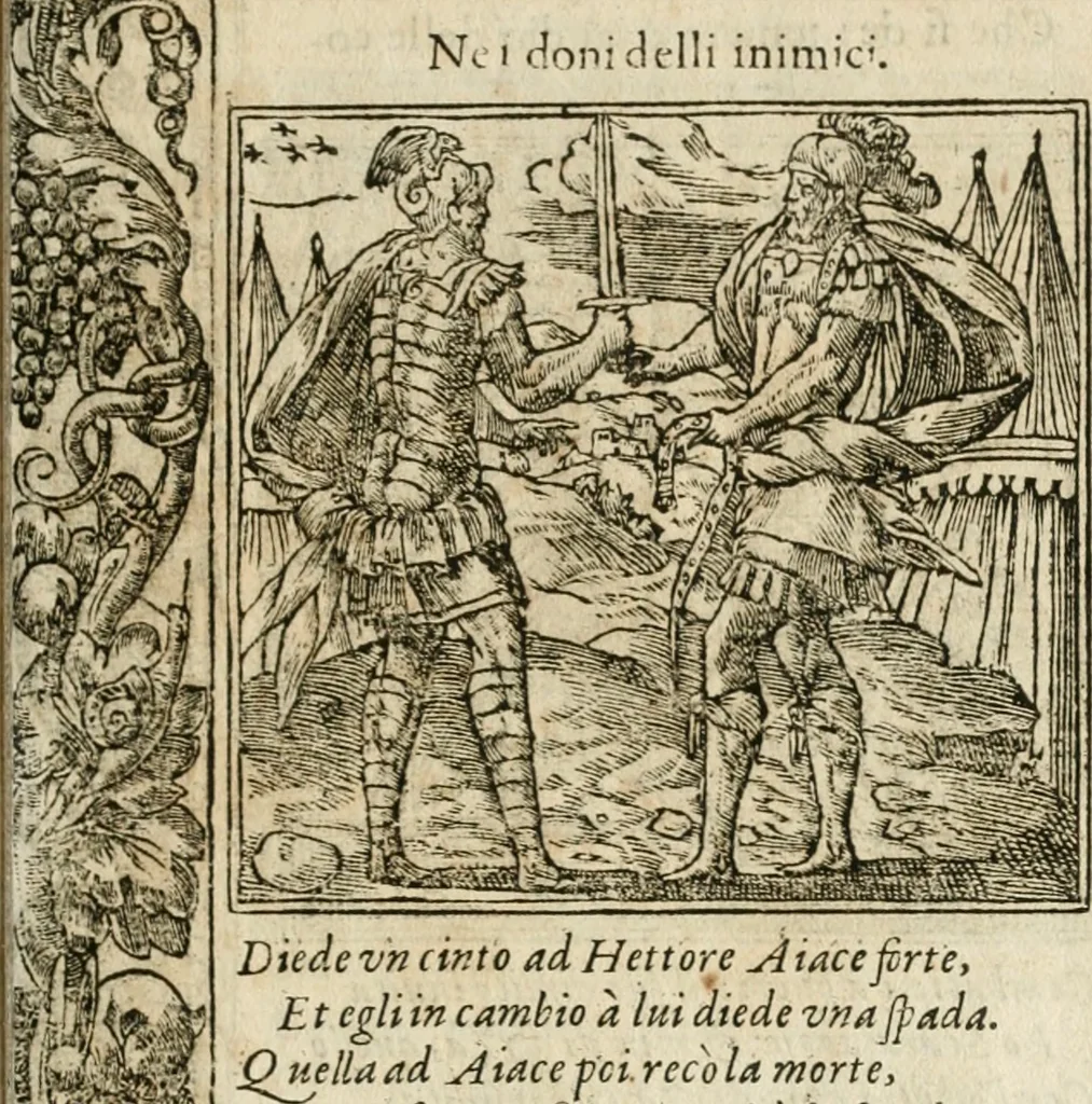 An illustration from Diverse imprese accommodate a diuerse moralità : con versi che i loro significati dichiarano insieme con molte altre nella lingua italiana non piu tradotte, 1564, leaf 160
