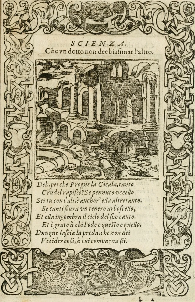 An illustration from Diverse imprese accommodate a diuerse moralità : con versi che i loro significati dichiarano insieme con molte altre nella lingua italiana non piu tradotte, 1564, leaf 170