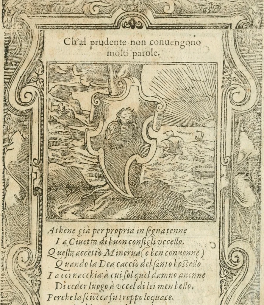 An illustration from Diverse imprese accommodate a diuerse moralità : con versi che i loro significati dichiarano insieme con molte altre nella lingua italiana non piu tradotte, 1564, leaf 24