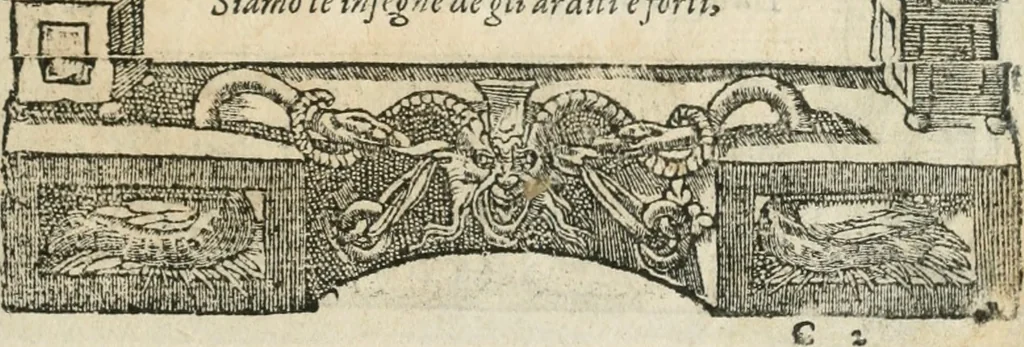 An illustration from Diverse imprese accommodate a diuerse moralità : con versi che i loro significati dichiarano insieme con molte altre nella lingua italiana non piu tradotte, 1564, leaf 38