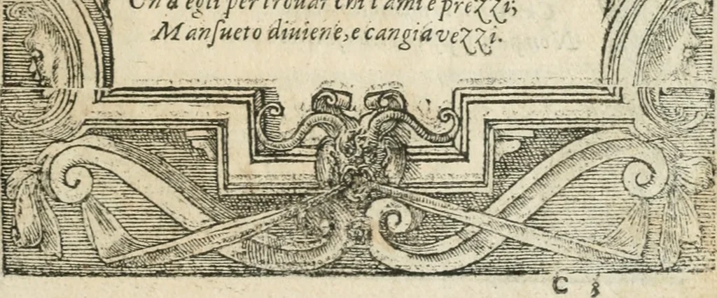 An illustration from Diverse imprese accommodate a diuerse moralità : con versi che i loro significati dichiarano insieme con molte altre nella lingua italiana non piu tradotte, 1564, leaf 40