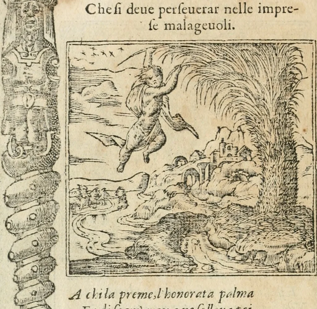 An illustration from Diverse imprese accommodate a diuerse moralità : con versi che i loro significati dichiarano insieme con molte altre nella lingua italiana non piu tradotte, 1564, leaf 41