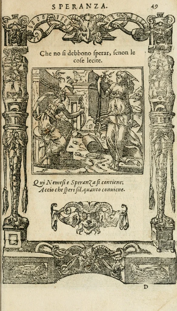 An illustration from Diverse imprese accommodate a diuerse moralità : con versi che i loro significati dichiarano insieme con molte altre nella lingua italiana non piu tradotte, 1564, leaf 52