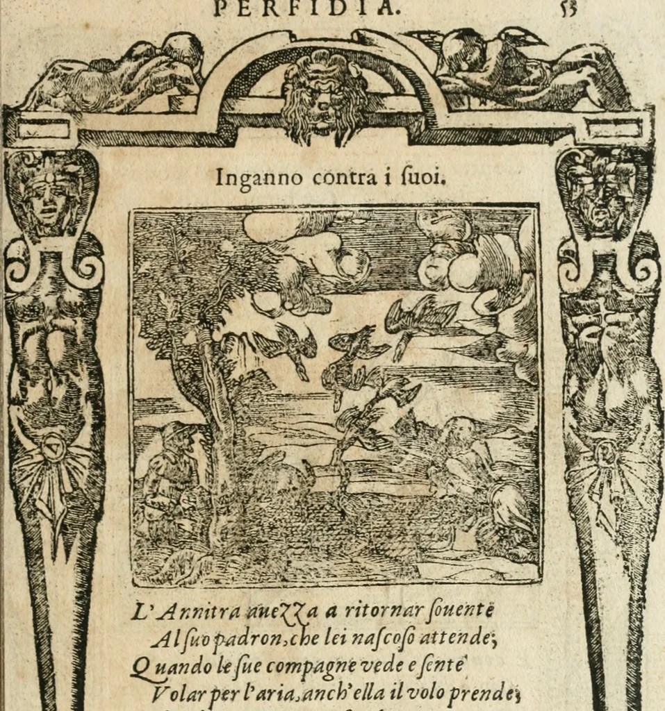 An illustration from Diverse imprese accommodate a diuerse moralità : con versi che i loro significati dichiarano insieme con molte altre nella lingua italiana non piu tradotte, 1564, leaf 56