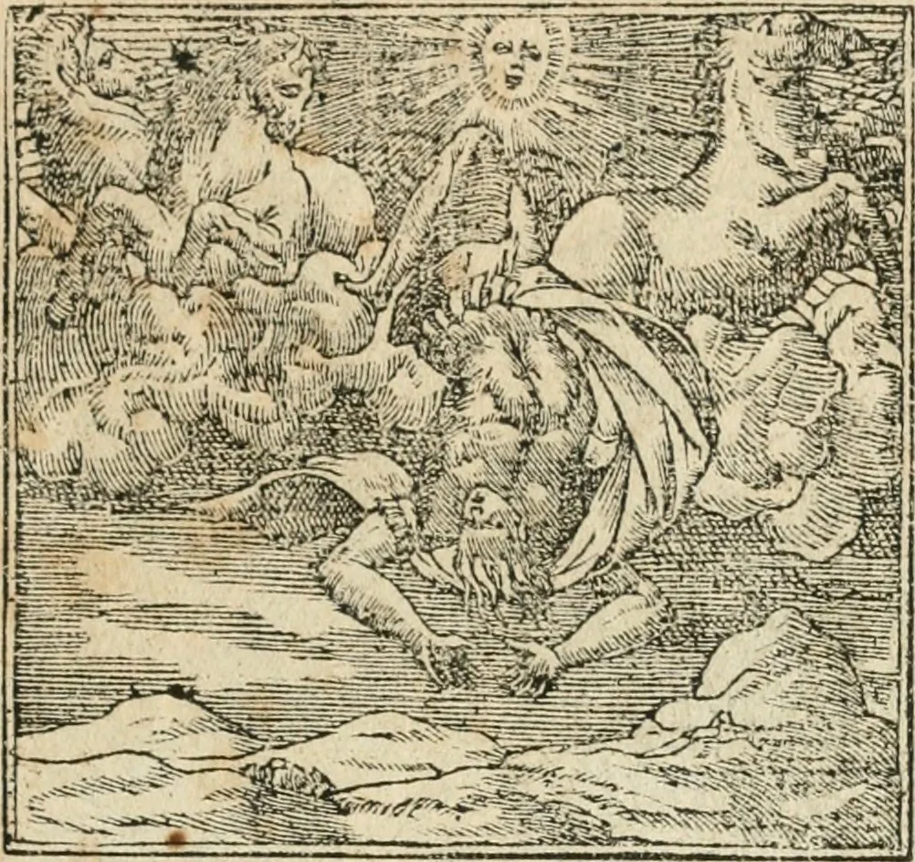 An illustration from Diverse imprese accommodate a diuerse moralità : con versi che i loro significati dichiarano insieme con molte altre nella lingua italiana non piu tradotte, 1564, leaf 62