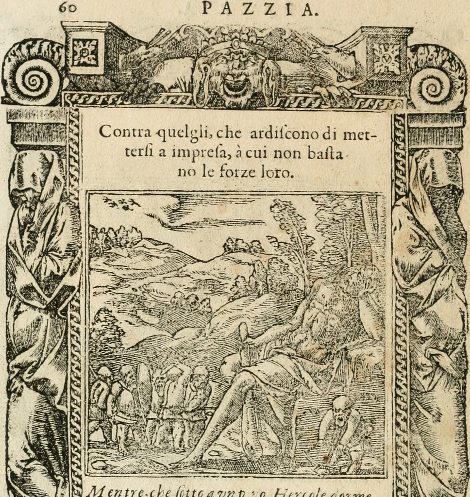 An illustration from Diverse imprese accommodate a diuerse moralità : con versi che i loro significati dichiarano insieme con molte altre nella lingua italiana non piu tradotte, 1564, leaf 63