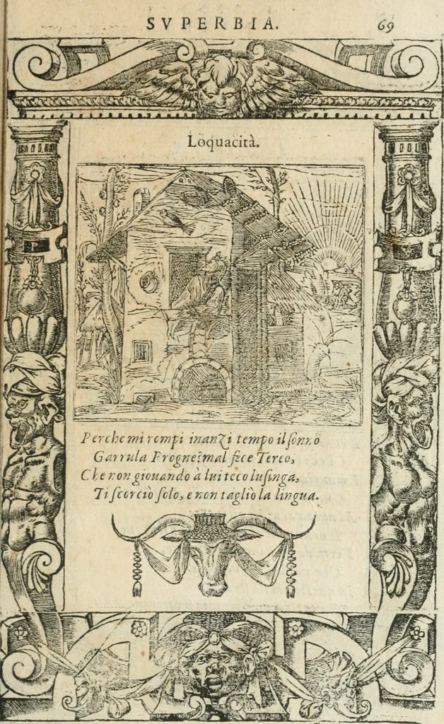 An illustration from Diverse imprese accommodate a diuerse moralità : con versi che i loro significati dichiarano insieme con molte altre nella lingua italiana non piu tradotte, 1564, leaf 72