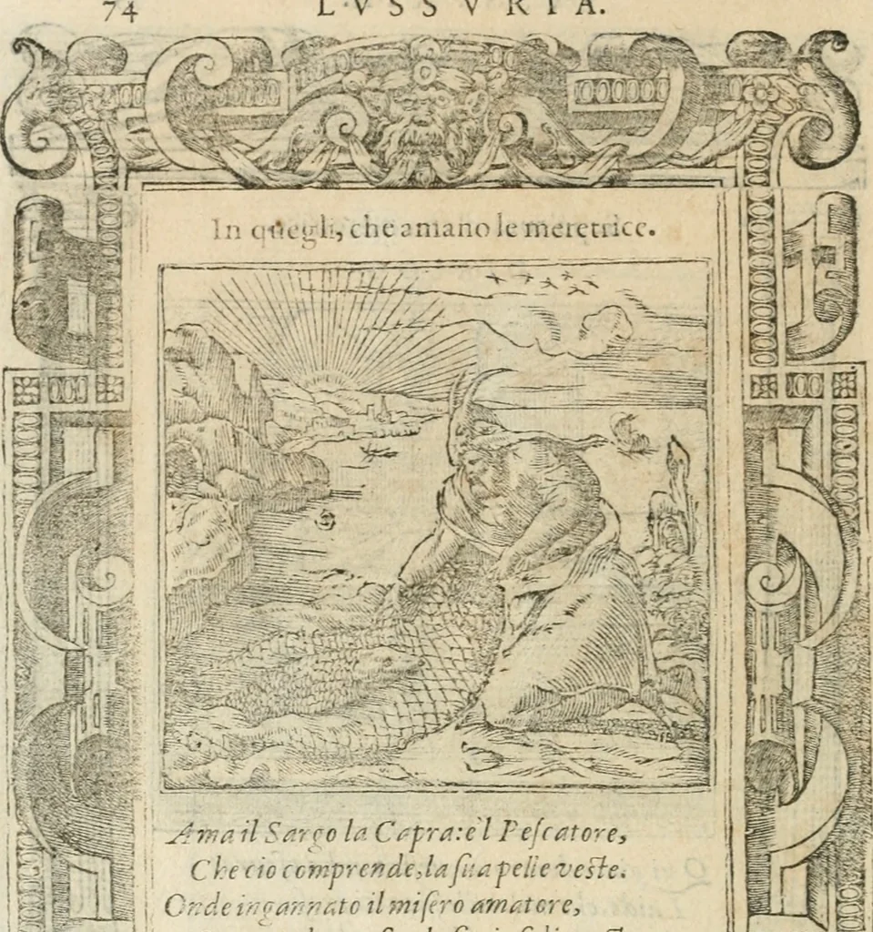 An illustration from Diverse imprese accommodate a diuerse moralità : con versi che i loro significati dichiarano insieme con molte altre nella lingua italiana non piu tradotte, 1564, leaf 77