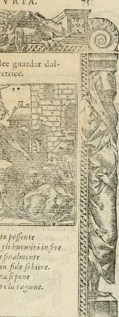 An illustration from Diverse imprese accommodate a diuerse moralità : con versi che i loro significati dichiarano insieme con molte altre nella lingua italiana non piu tradotte, 1564, leaf 78