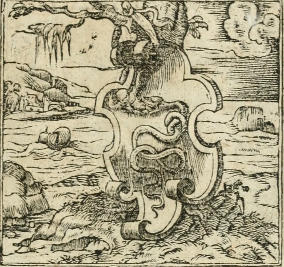 An illustration from Diverse imprese accommodate a diuerse moralità : con versi che i loro significati dichiarano insieme con molte altre nella lingua italiana non piu tradotte, 1564, leaf 8