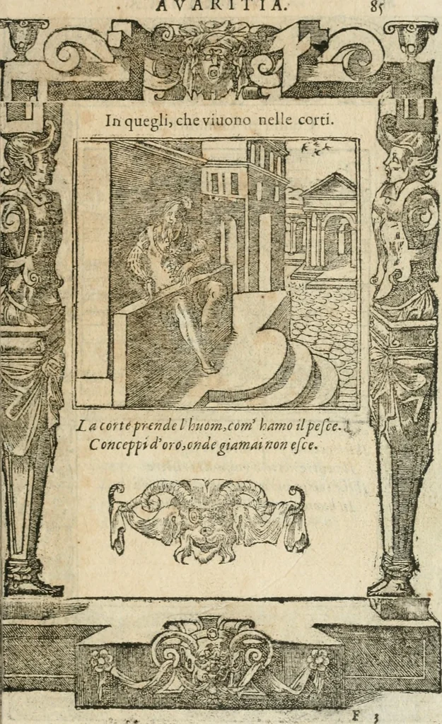 An illustration from Diverse imprese accommodate a diuerse moralità : con versi che i loro significati dichiarano insieme con molte altre nella lingua italiana non piu tradotte, 1564, leaf 88