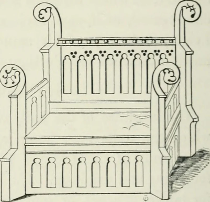 An illustration from Some account of domestic architecture in England from Edward I to Richard II, with notices of foreign examples and numerous illustrations of existing remains from original drawings, 1882, leaf 103