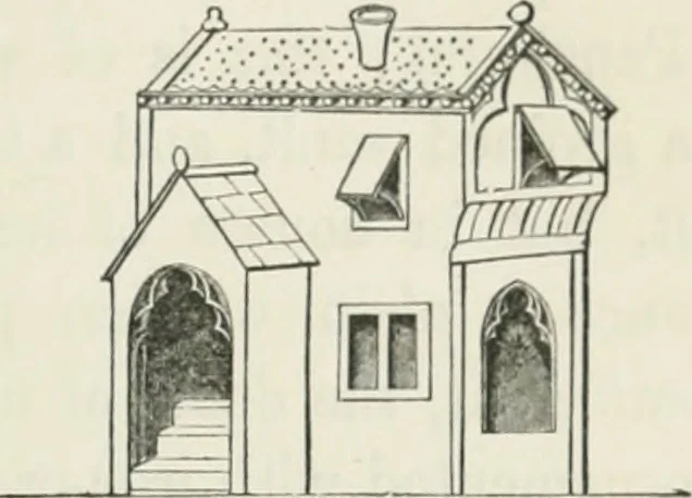 An illustration from Some account of domestic architecture in England from Edward I to Richard II, with notices of foreign examples and numerous illustrations of existing remains from original drawings, 1882, leaf 128