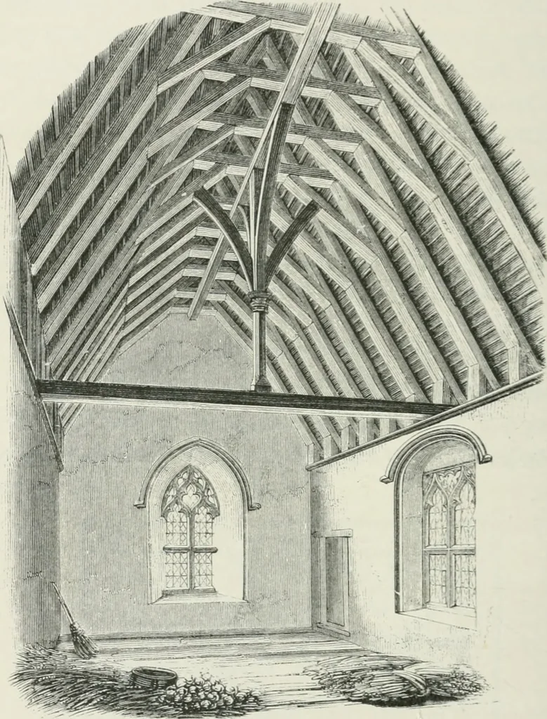 An illustration from Some account of domestic architecture in England from Edward I to Richard II, with notices of foreign examples and numerous illustrations of existing remains from original drawings, 1882, leaf 143