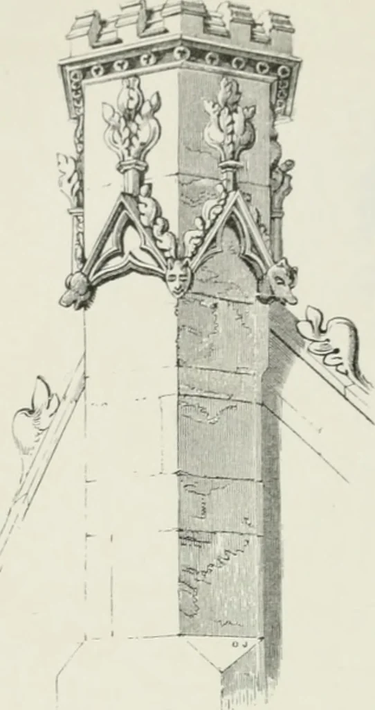 An illustration from Some account of domestic architecture in England from Edward I to Richard II, with notices of foreign examples and numerous illustrations of existing remains from original drawings, 1882, leaf 153