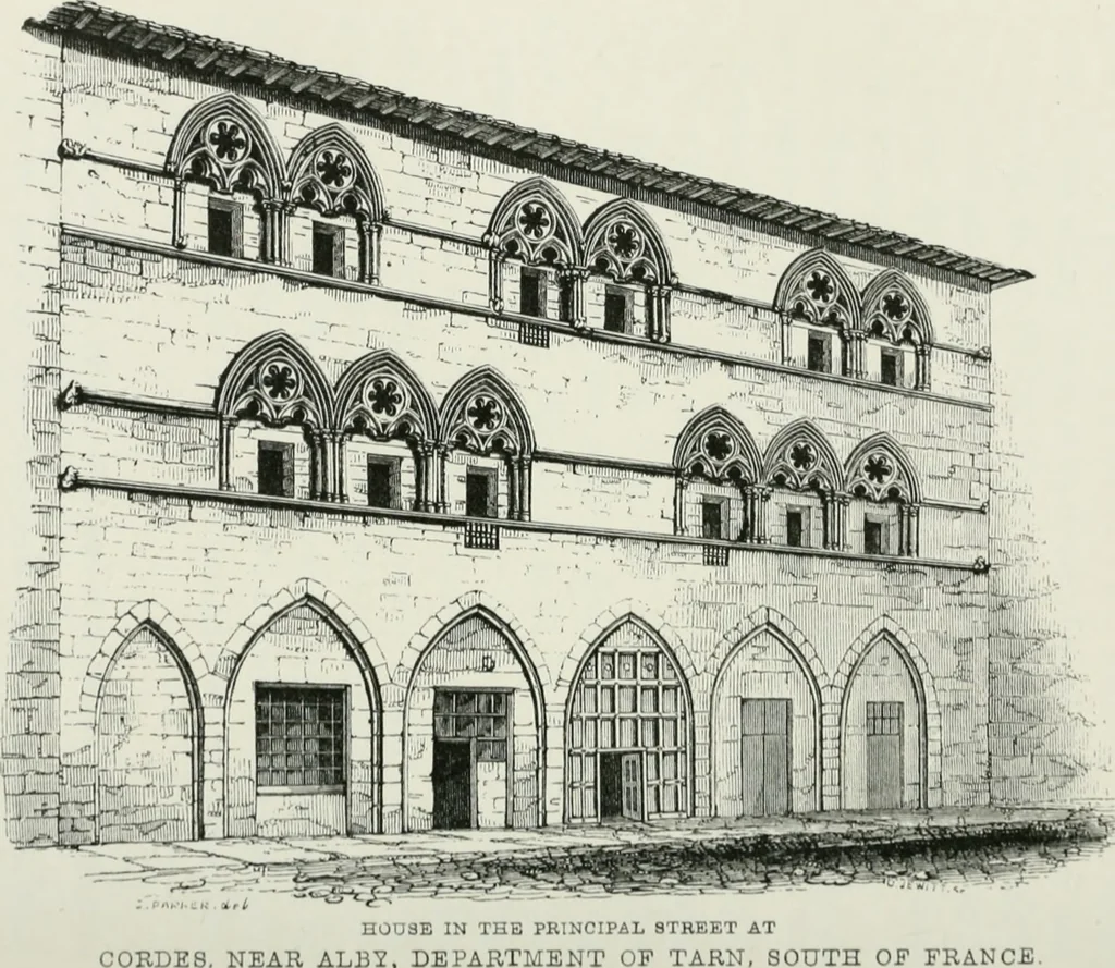 An illustration from Some account of domestic architecture in England from Edward I to Richard II, with notices of foreign examples and numerous illustrations of existing remains from original drawings, 1882, leaf 239