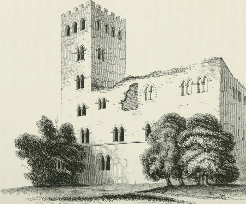 An illustration from Some account of domestic architecture in England from Edward I to Richard II, with notices of foreign examples and numerous illustrations of existing remains from original drawings, 1882, leaf 279
