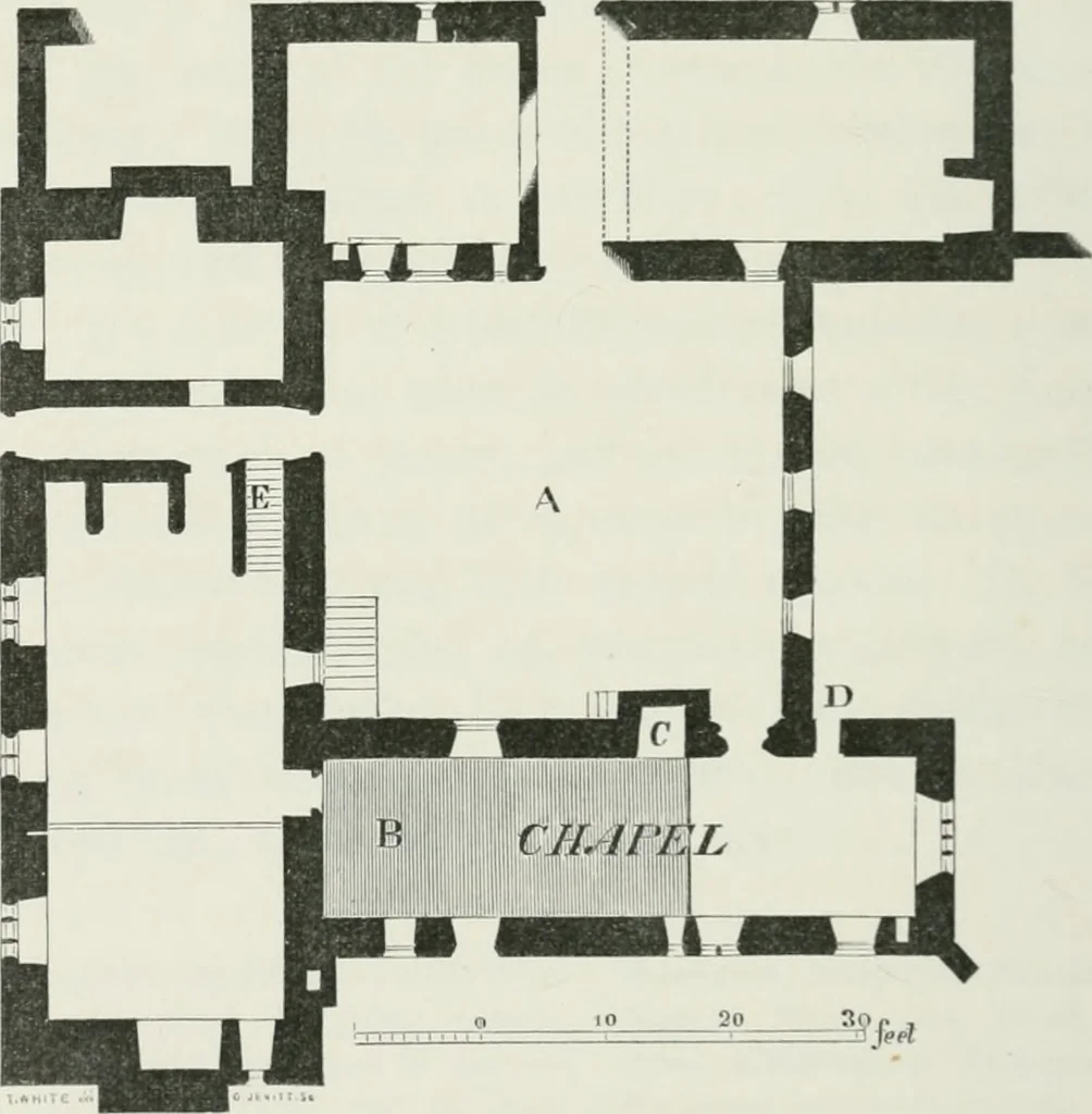 An illustration from Some account of domestic architecture in England from Edward I to Richard II, with notices of foreign examples and numerous illustrations of existing remains from original drawings, 1882, leaf 311
