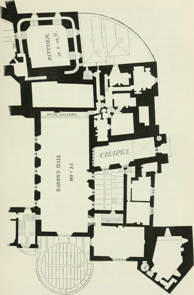 An illustration from Some account of domestic architecture in England from Edward I to Richard II, with notices of foreign examples and numerous illustrations of existing remains from original drawings, 1882, leaf 328