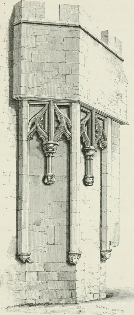 An illustration from Some account of domestic architecture in England from Edward I to Richard II, with notices of foreign examples and numerous illustrations of existing remains from original drawings, 1882, leaf 336