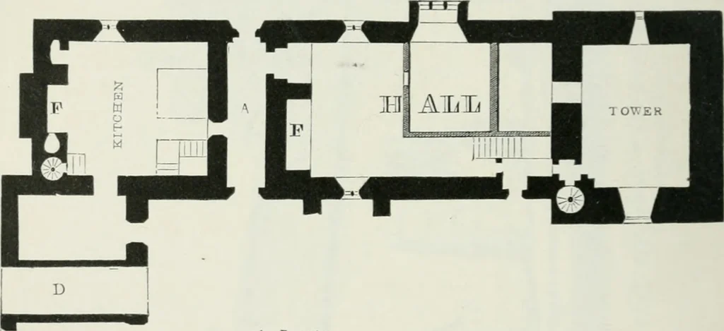 An illustration from Some account of domestic architecture in England from Edward I to Richard II, with notices of foreign examples and numerous illustrations of existing remains from original drawings, 1882, leaf 349