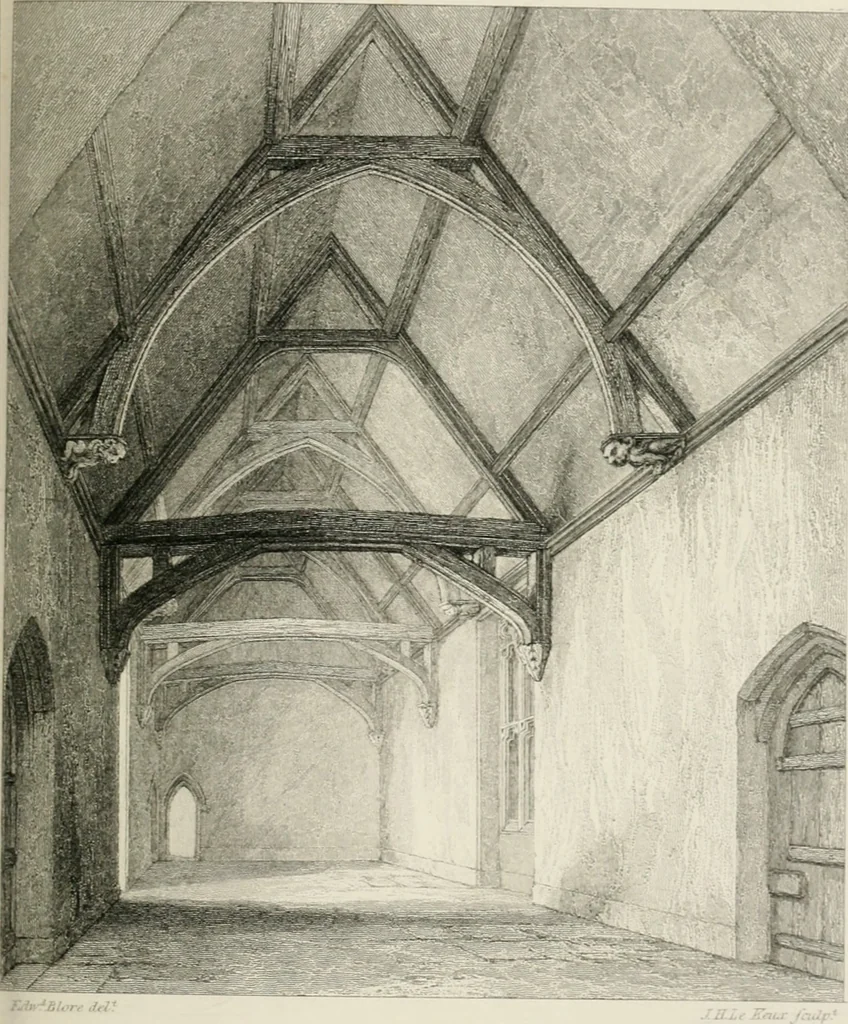 An illustration from Some account of domestic architecture in England from Edward I to Richard II, with notices of foreign examples and numerous illustrations of existing remains from original drawings, 1882, leaf 396