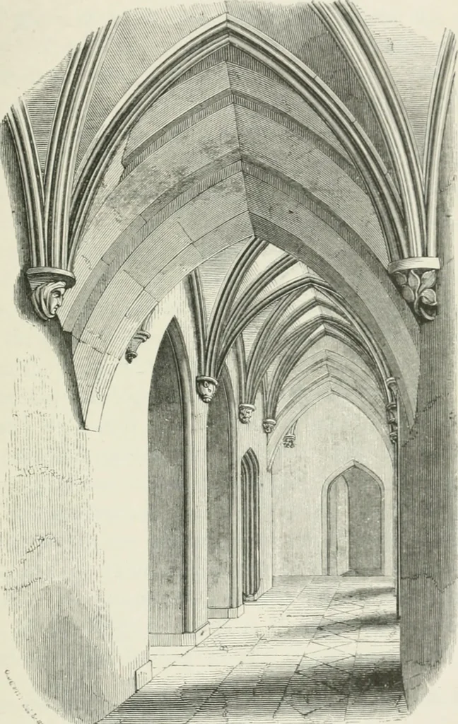 An illustration from Some account of domestic architecture in England from Edward I to Richard II, with notices of foreign examples and numerous illustrations of existing remains from original drawings, 1882, leaf 432
