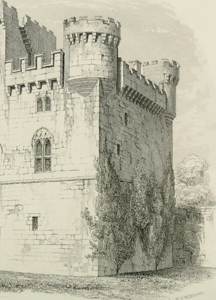 An illustration from Some account of domestic architecture in England from Edward I to Richard II, with notices of foreign examples and numerous illustrations of existing remains from original drawings, 1882, leaf 47