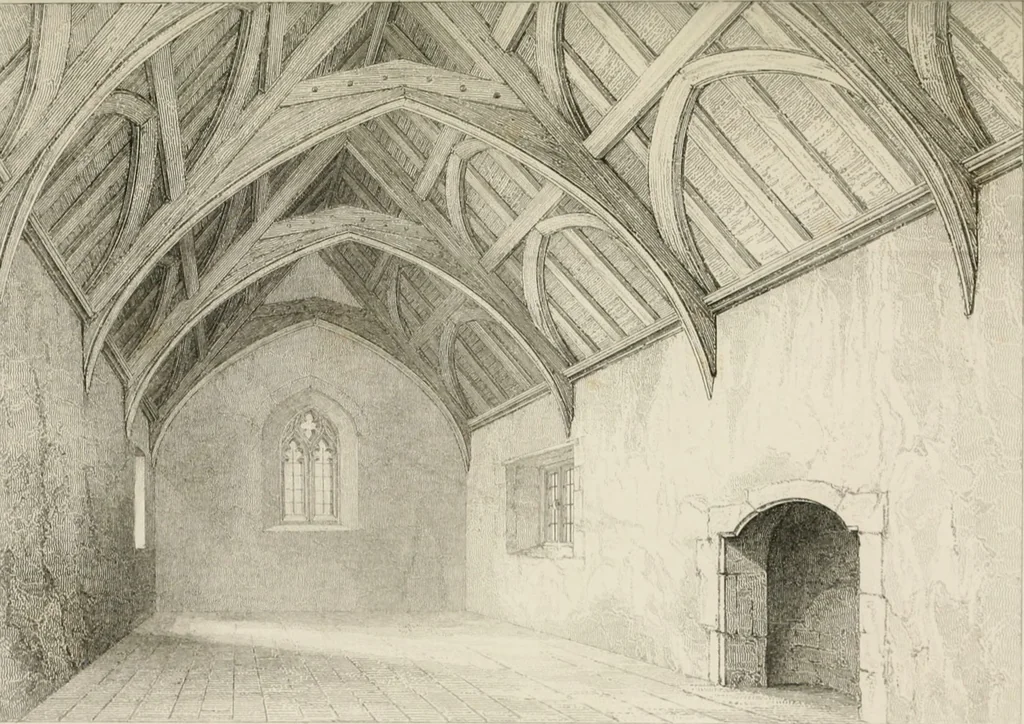 An illustration from Some account of domestic architecture in England from Edward I to Richard II, with notices of foreign examples and numerous illustrations of existing remains from original drawings, 1882, leaf 492
