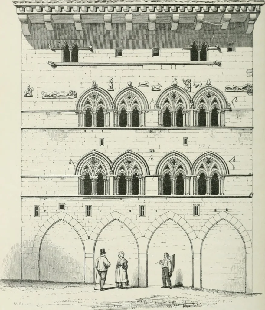 An illustration from Some account of domestic architecture in England from Edward I to Richard II, with notices of foreign examples and numerous illustrations of existing remains from original drawings, 1882, leaf 549