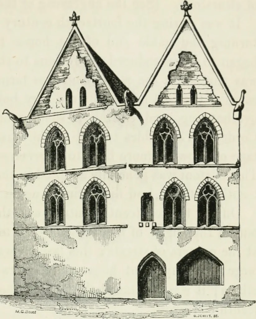 An illustration from Some account of domestic architecture in England from Edward I to Richard II, with notices of foreign examples and numerous illustrations of existing remains from original drawings, 1882, leaf 554