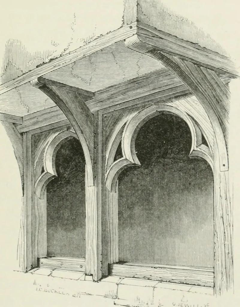 An illustration from Some account of domestic architecture in England from Edward I to Richard II, with notices of foreign examples and numerous illustrations of existing remains from original drawings, 1882, leaf 64