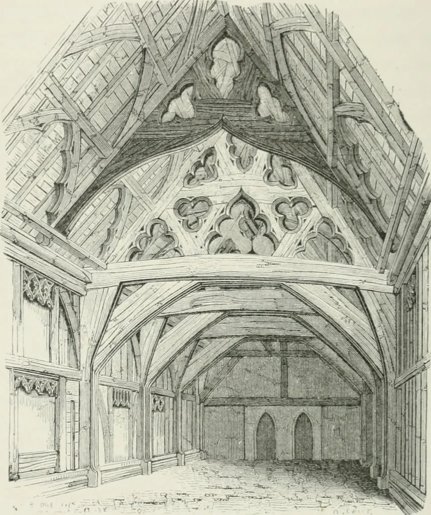 An illustration from Some account of domestic architecture in England from Edward I to Richard II, with notices of foreign examples and numerous illustrations of existing remains from original drawings, 1882, leaf 73