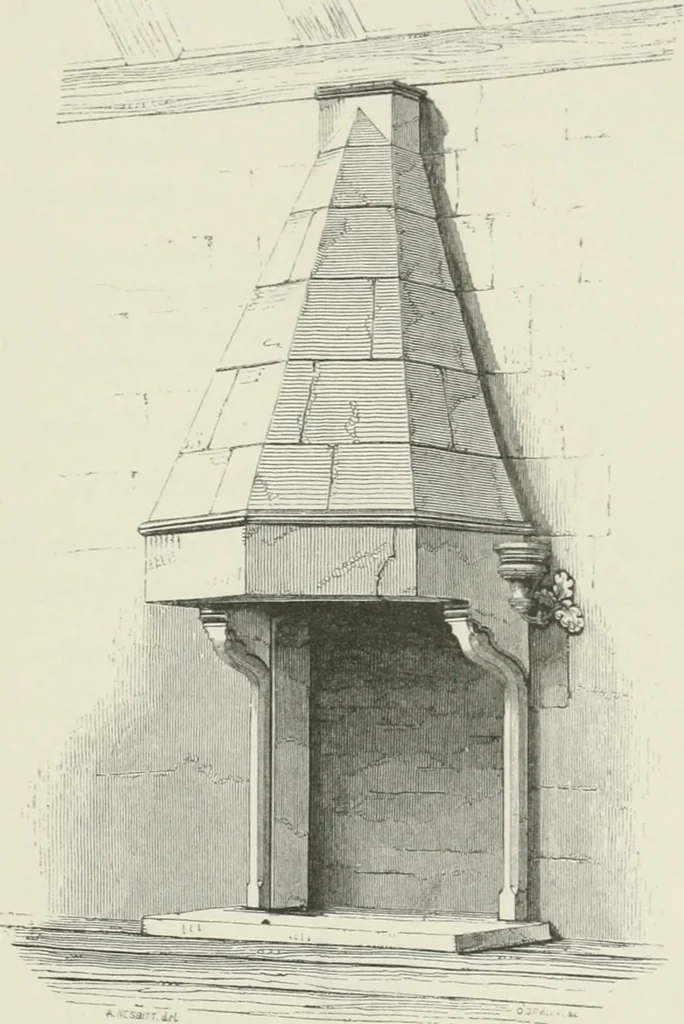 An illustration from Some account of domestic architecture in England from Edward I to Richard II, with notices of foreign examples and numerous illustrations of existing remains from original drawings, 1882, leaf 84
