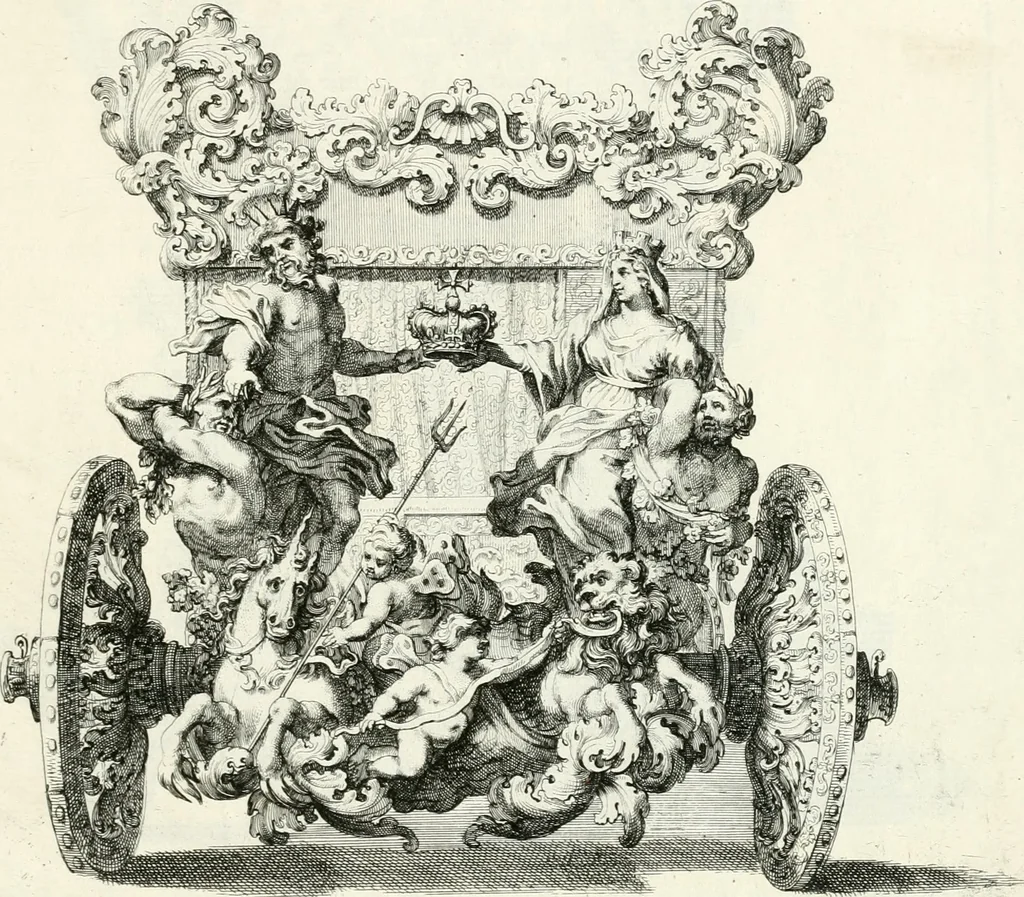 An illustration from An account of His Excellence Roger Earl of Castlemaine's embassy : from His Sacred Majesty James the IId., King of England, Scotland, France, and Ireland, &c., to His Holiness Innocent XI., 1688, leaf 56