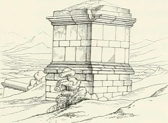An illustration from Account of the Ionic trophy monument excavated at Xanthus, 1848, leaf 10