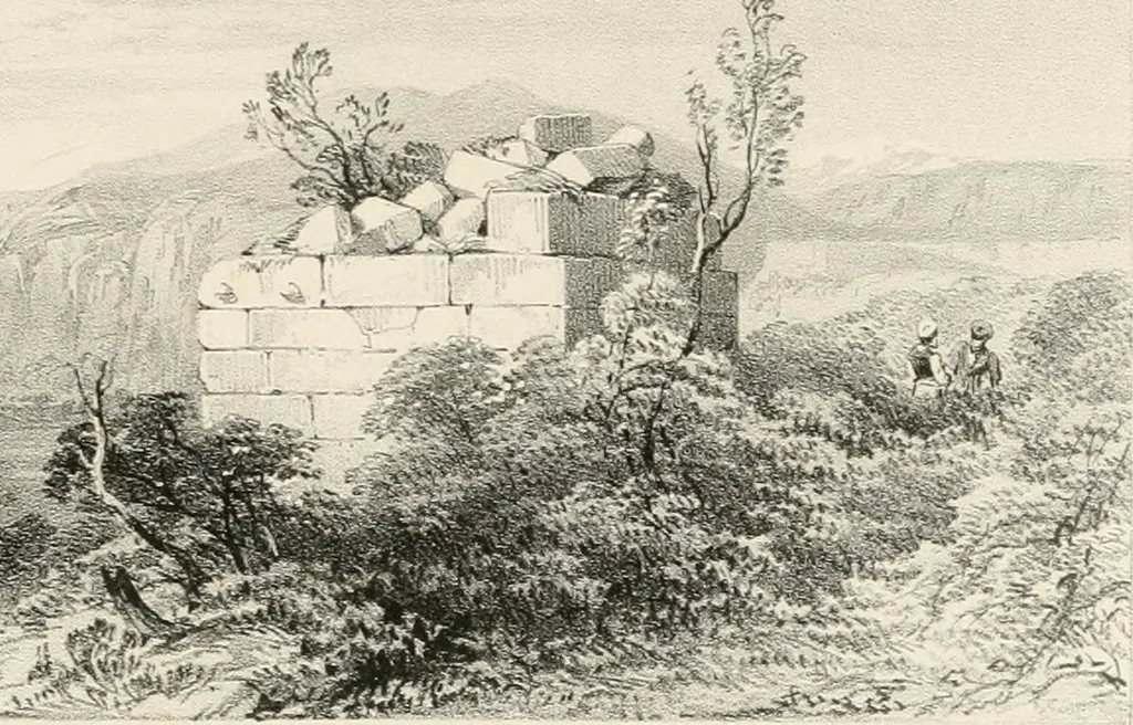 An illustration from Account of the Ionic trophy monument excavated at Xanthus, 1848, leaf 22