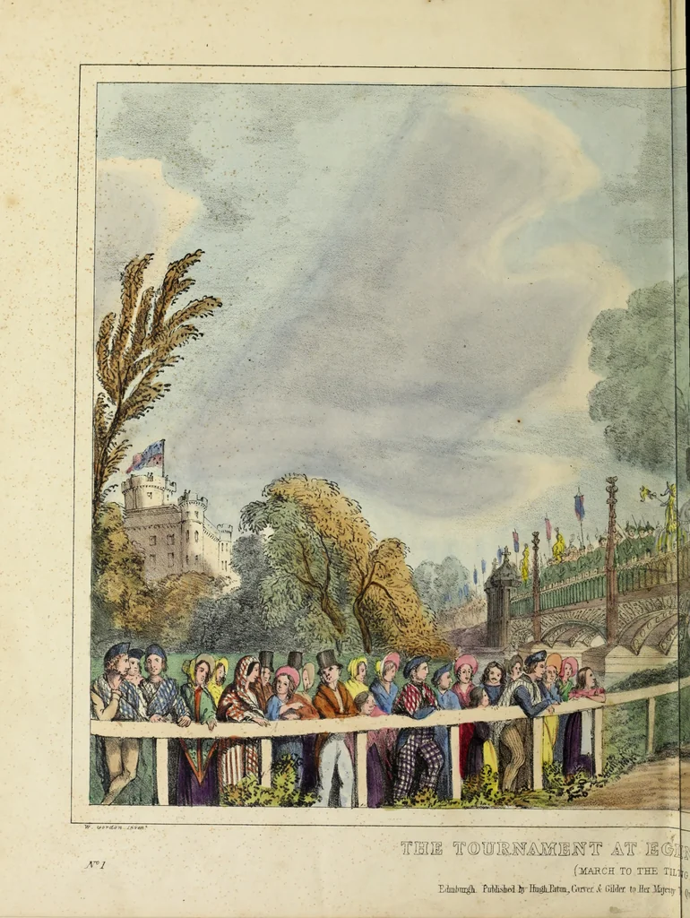 An illustration from An account of the tournament at Eglinton, 1839, leaf 25