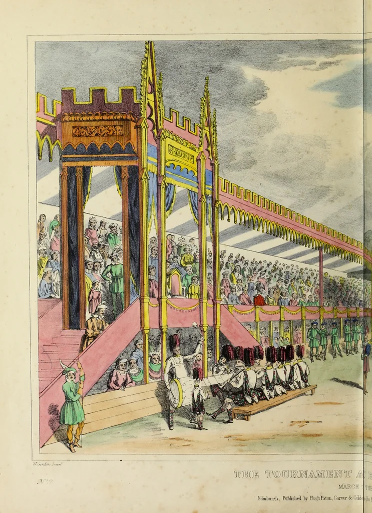 An illustration from An account of the tournament at Eglinton, 1839, leaf 33