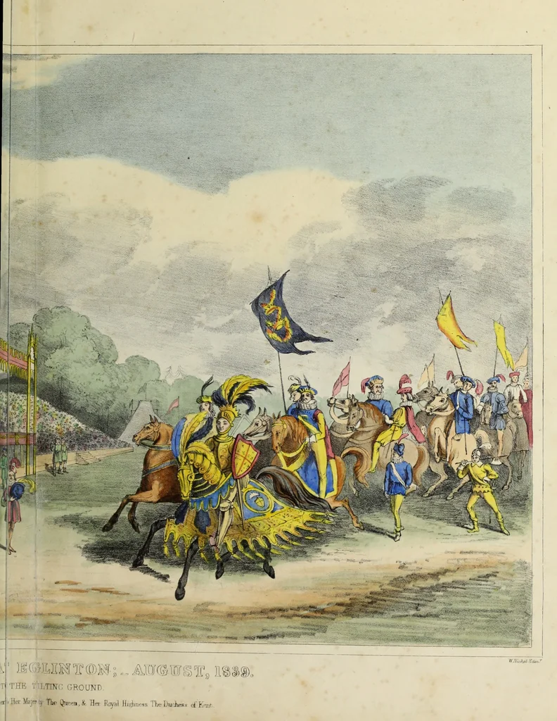 An illustration from An account of the tournament at Eglinton, 1839, leaf 34
