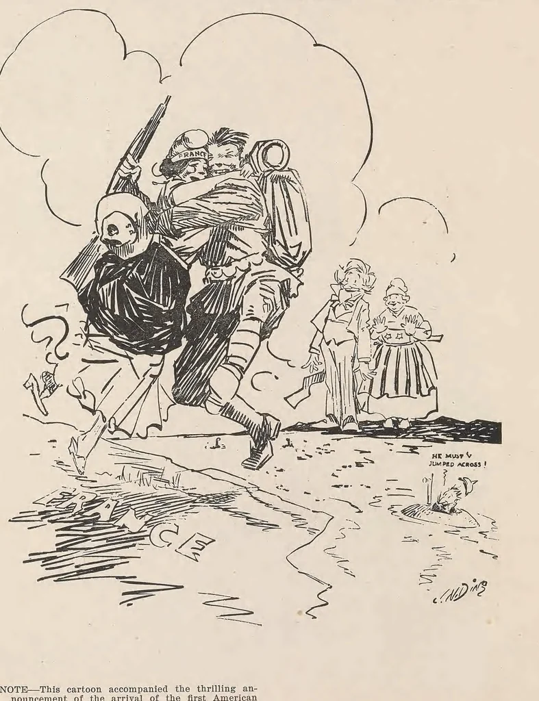 An illustration from Aces and kings : cartoons from the Des Moines Register, 1918, leaf 18
