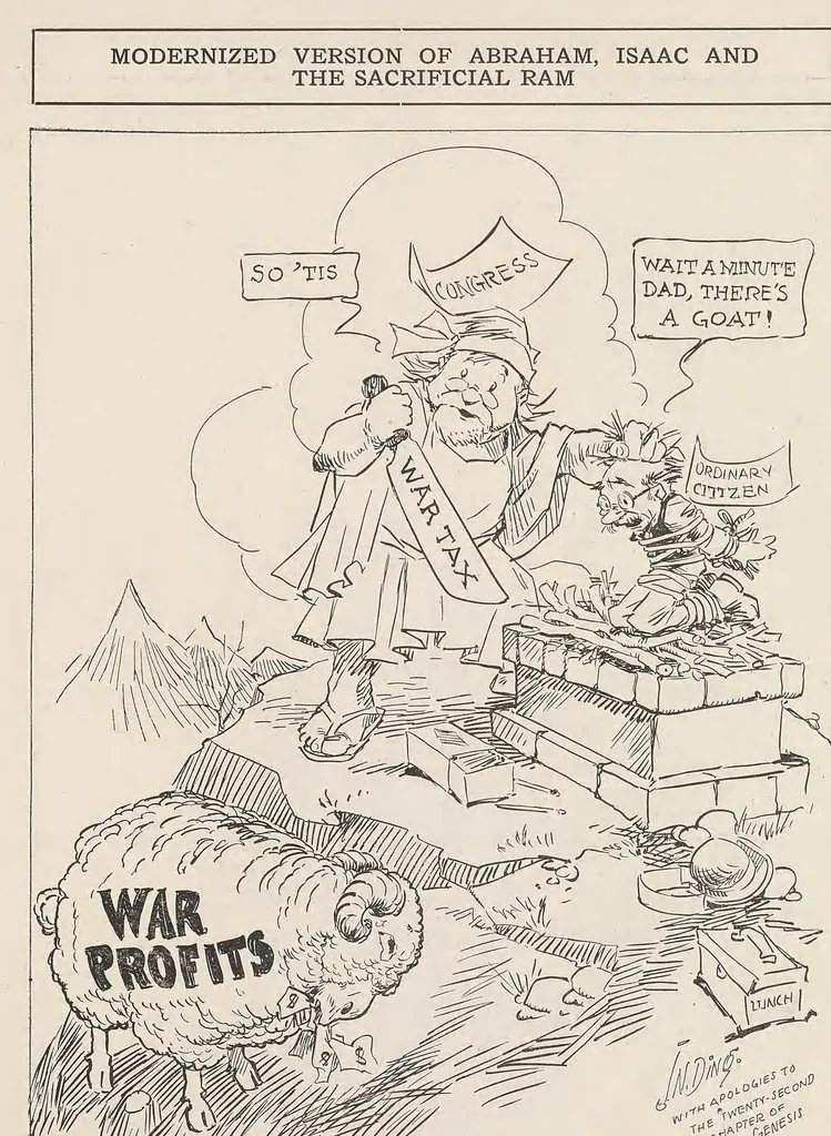 An illustration from Aces and kings : cartoons from the Des Moines Register, 1918, leaf 49
