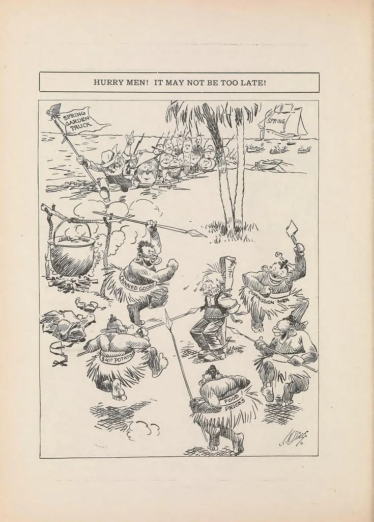 An illustration from Aces and kings : cartoons from the Des Moines Register, 1918, leaf 64