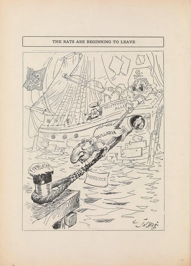 An illustration from Aces and kings : cartoons from the Des Moines Register, 1918, leaf 80