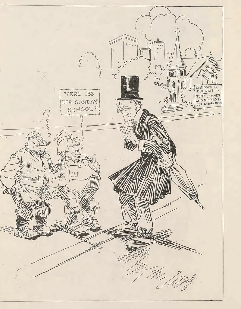 An illustration from Aces and kings : cartoons from the Des Moines Register, 1918, leaf 84